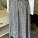 Liz Wear Vtg  gingham black/white button down cotton maxi HR cottage skirt 8 Photo 4