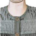 BCBGMAXAZRIA  Military Green Button Down Short Sleeve Blouse Women’s Size Medium Photo 2