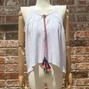 Romeo + Juliet Couture NWT  hi-low ruffle edge white crop top with cords / size M Photo 7