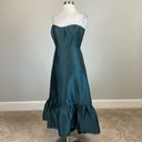 Alfred Sung  Women's Formal Dress Size 18 Green Satin Strapless High Low Gown Photo 2