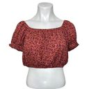 Sky And Sparrow  Coral Floral Crop Top Size Medium NWT Photo 0