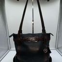 Brighton  Black & Brown Pebble Leather Medium Shoulder Bag Tote Purse With Braide Photo 1