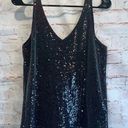 Michael Stars  sleeveless tank top sequins v neck layering S black red lined Photo 0