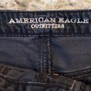 American Eagle  Black Denim Distressed Button Fly Skirt Photo 7