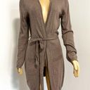 BCBGMAXAZRIA  Brown Wool Angora Cashmere Hooded Cardigan Sweater Womens Large Photo 0