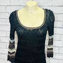 Missoni  Womens Black Italian 3/4 Sleeve Knit A-Line Midi Dress Size 40 Photo 2