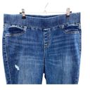 Lane Bryant  High Rise Pull-On Denim Jean‎ Jeggings Size 16 Distressed Raw Hem Photo 2