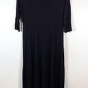 Eileen Fisher  Black Brown Hi Lo Draped Cowl Neck Empire Waist Dress Relaxed Fit Photo 2