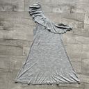 American Eagle  Outfitters Gray Ribbed One Shoulder Ruffle Hem Lightweight Dress Photo 0