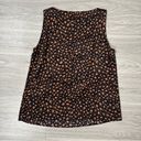 St. John  Black/Brown Printed Dots Silk Shell Tank Top/Cami Size Small Photo 3