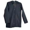 Stutterheim Mosebacke Raincoat Black (Dark Grey) Button Front Hooded Size XXS Photo 2