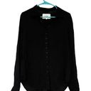 Pistola  Women's Black V-Neck Button-Up Shirt 3/4 Sleeve Loose Fit Casual Size S Photo 2