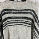 BCBGMAXAZRIA BCBGMaxAzaria Women’s Poncho Sweater Top Acrylic Gray & Black Stripes Size S/M Photo 7