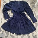 Jason Wu Navy Blue Long Sleeve Cutout Knot Fit & Flare Dress Size Small NWOT Photo 0