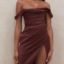 House Of CB  'Rhoda' Raisin Off Shoulder Corset Dress wine  /Size S NWOT Photo 0