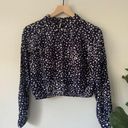 Free People  Spotted Button Up/Down Collared Blouse Long Sleeve Viscose Collar S Photo 0