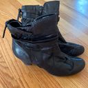 Baretraps  Renew Womens Booties Shimmery Black Heeled Boots Tie Bow Knot Back 9.5 Photo 2