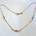 Monet Vintage Signed  Gold & Purple Amethyst Beaded Chain Necklace Photo 1