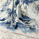 BP  Bleach Tie Dye Shorts Denim Jean Cutoffs Destroyed Distressed Blue White 28 Photo 1