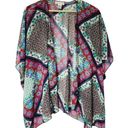 Band of Gypsies  Boho Mixed Print Mixed Pattern Sheer Cardigan Women's Size Small Photo 2