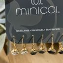 Minicci  Earrings 3 Pair of Gold Tone Dangle Leverback Faux Gemstone Photo 1