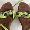 Me Too  Lace Up Heels Suede Leather Wood Block Heel Green Brown Boho Fairy 8.5 Photo 4