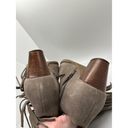 Vionic  Tan Bootie Fringe Heel Size 7 Boho Greige Block Heel Photo 8