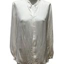 Polo  Ralph Lauren Women's Silky Button Front Blouse Ivory Size 14 Long Sleeve Photo 2