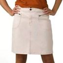 prAna  Womens Broadway Skirt Natural Denim Stretch Zip Pockets Organic NWT Photo 1