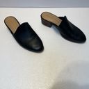 Gibson Latimer JOURY BLACK LEATHER BLOCK HEEL MULES Sz 9 Almond Toe Photo 2