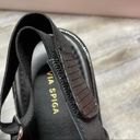 Via Spiga  Women's Black Leather Gabourey 2 Slingback Platform Sandals  sz 7 Photo 6