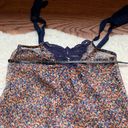 Vanilla Star Jeans Blue Floral Print Chiffon cami Tank Top Photo 4