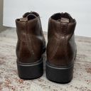 Vintage 90s 1990s square toe platform brown leather boots 6.5 Y2k 2000s Photo 6