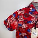 Free Planet NWT $32  Red American Flag Print Button Down S(4) Photo 2