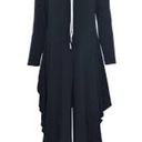 Joseph Ribkoff  Harem Drape Cold Shoulder Zip Up Chic Black Jumpsuit Size 8 Photo 0