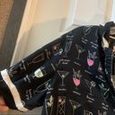 Kate Spade  Black Multicolor Cocktails Print Pajama Top XS Photo 3