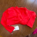 Good American  Size 2 / M Bright Poppy Red Sexy Boost Swim Top Long Sleeve Photo 1