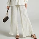 Showpo  | Beca Plisse Pleated Flared Pants in Cream Size 8 Women's Photo 0