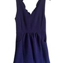 Maeve  Anthropologie Blue Ruffle Sleeveless V Neck Ribbed Dress Size Medium Photo 0