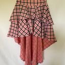 Coral plaid High Low skirt Pink Size M Photo 3