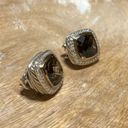 David Yurman 18k Gold & 925 Sterling Silver Smoky Quartz & Diamond Earrings Photo 3