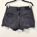 Abercrombie & Fitch Mom High Rise Distressed Cutoff Raw Hem Denim Jean Shorts Photo 1