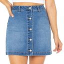 Celebrity Pink Buttoned Front Denim Skirt Photo 0