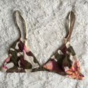 Vintage Y2K 90’s Green Brown Pink Sheer Camo & Floral Triangle Festival Bralette Multiple Photo 0