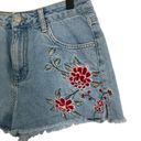 Topshop  MOTO Mom Jean Shorts High Waist Embroidered‎ Size 6 US  Euro 38 Photo 1