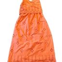 ASOS eyelet coral orange lace up back midi dress 4 Photo 7