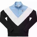 FILA athleisure quarter zip pullover pastel blue black and white Photo 0