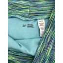 Aerie  High Waist Bikini Bottom Sz M Blue Green Textured High Cut Swimsuit Photo 2