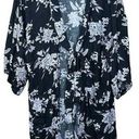 Spiritual Gangster  Kimono Robe Black Floral MAYA Cardigan Tie Front  w Pockets Photo 0