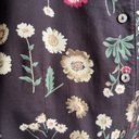 Orvis  Women Easy Blouse Floral Printed Short Sleeved Camp Brown Shirt, Size M Photo 3